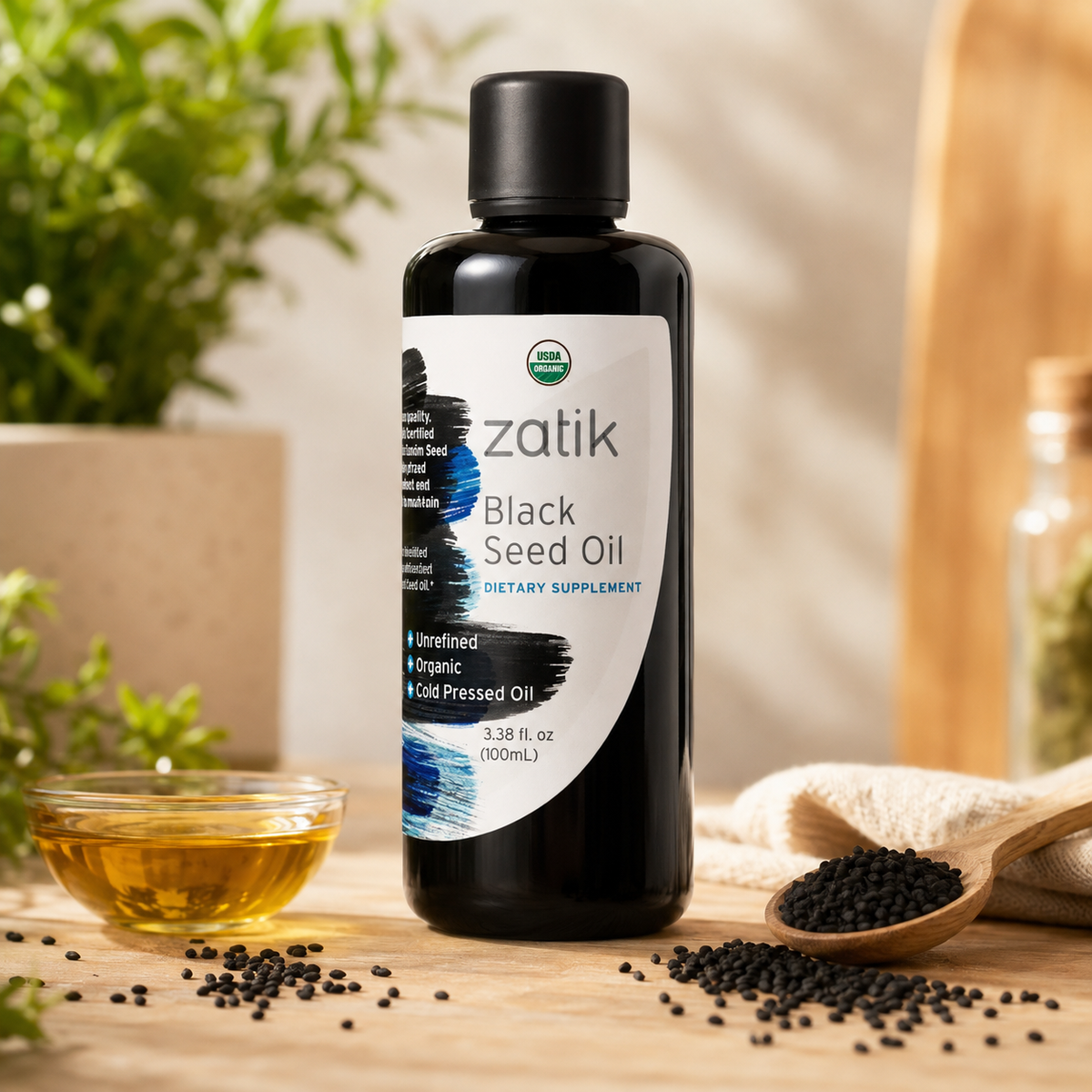 Black Seed Oil 3.38oz | Cold-Pressed Organic | Zatik Naturals