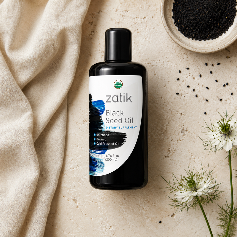 Organic Black Seed Oil 6.76oz | Cold-Pressed | Zatik Naturals