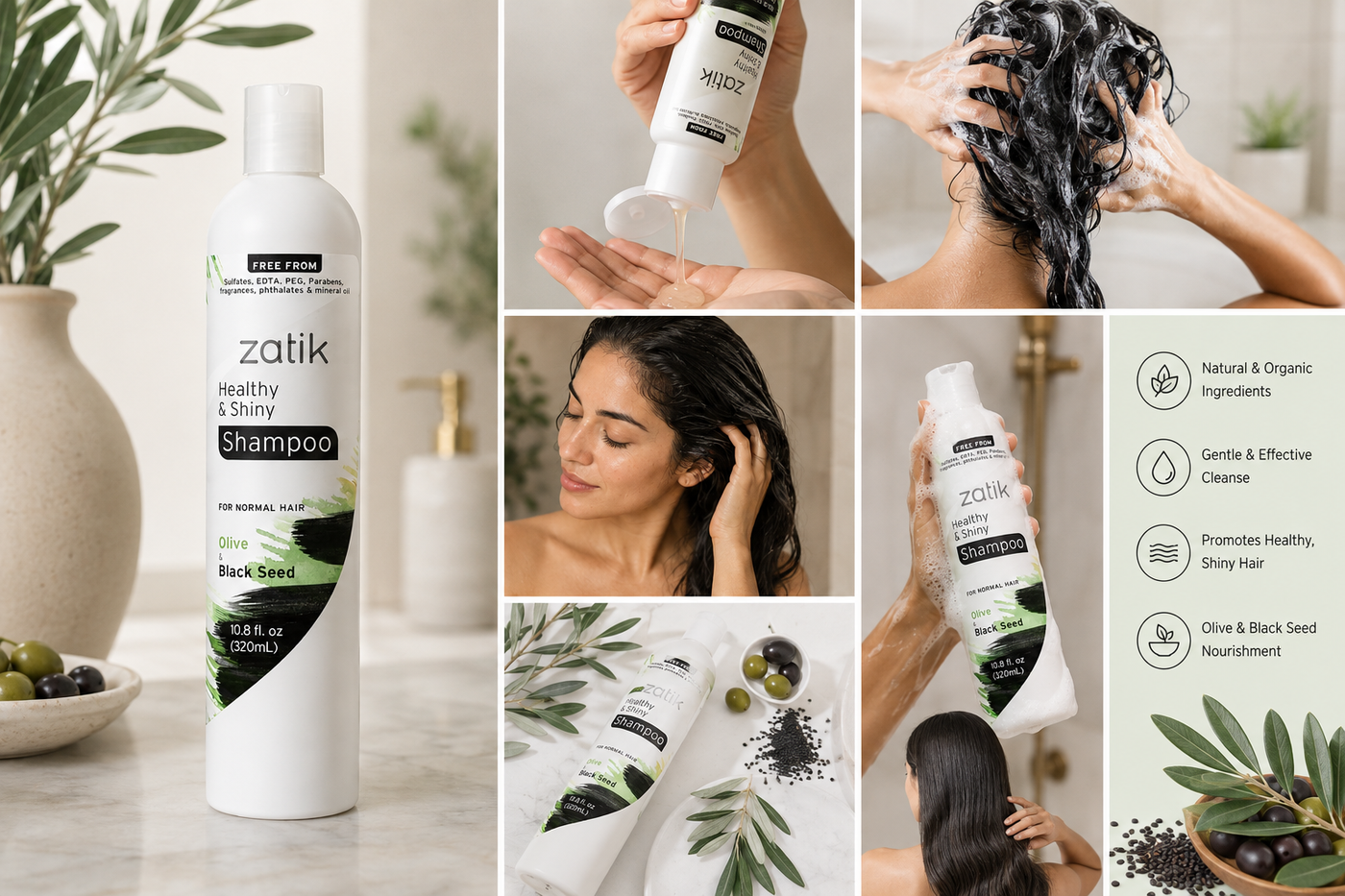Healthy Shiny Shampoo | Organic Hair Products Made with Black Seed