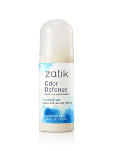 Odor Defense Roll on Deodorant Unscented - Zatik Naturals