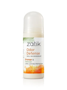 Odor Defense Roll on Deodorant Orange Vetiver - Zatik Naturals